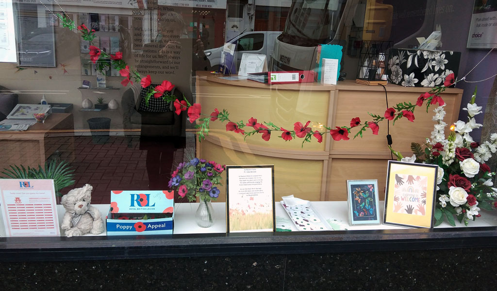 Mears & Cotterill's Remembrance Day Window Display.